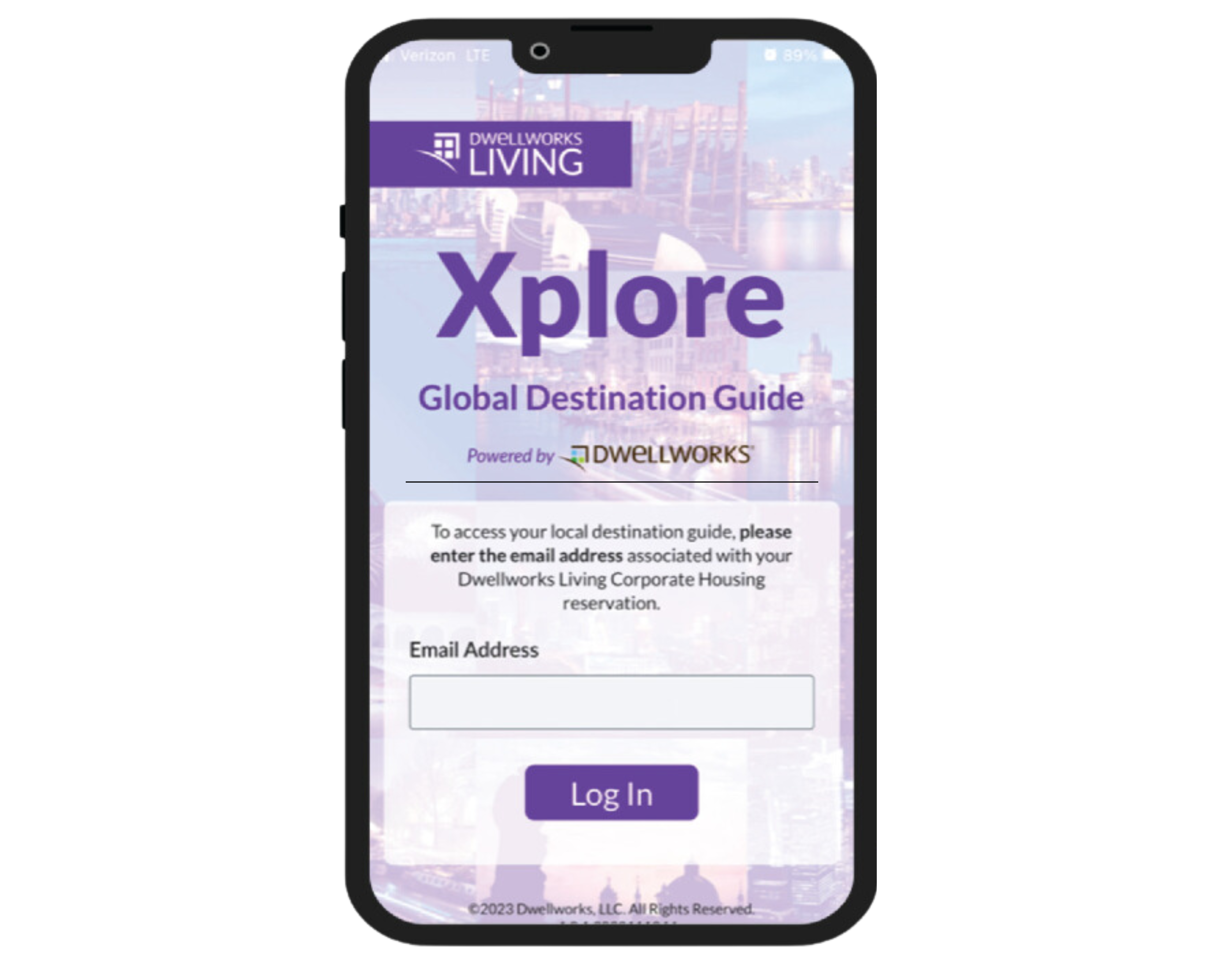 Dwellworks Living - Xplore App login page